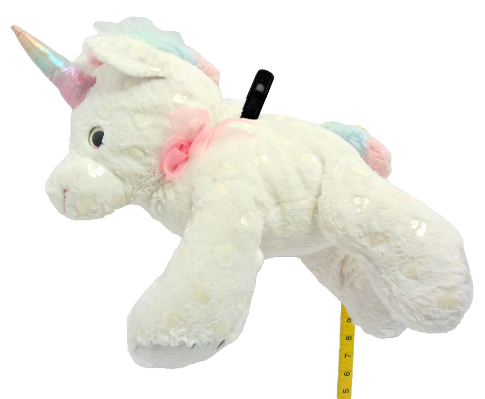 Toms Toy International White/w Sparkle Hearts Plush Unicorn/ Pastel Accents 19”